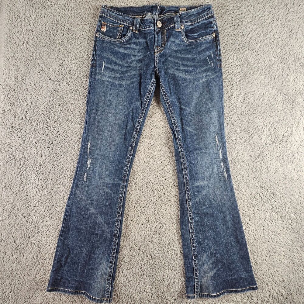 MEK Denim Jeans Womans 31x30* Osaka Boot Cut Stretch Distressed Y2K Low Rise
